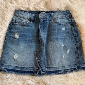 medium wash denim skirt